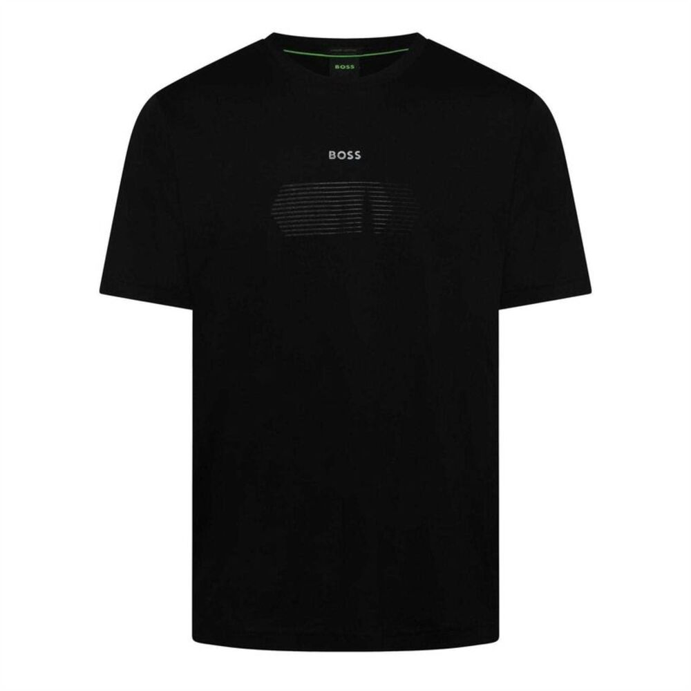 Boss Mens Unity Stripe Logo T-Shirt / Black